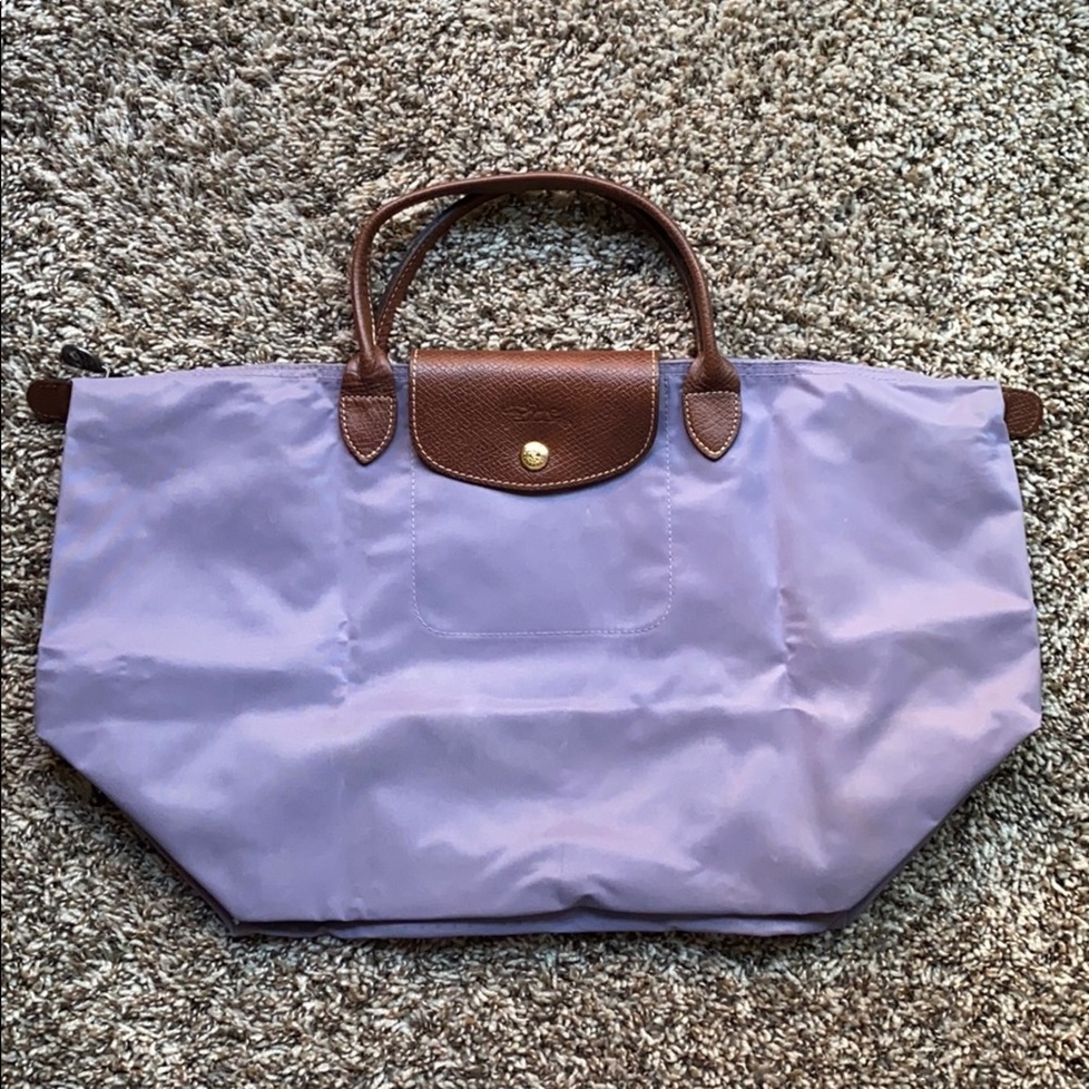 SOLD Longchamp Medium Le Pliage Lavender Purse